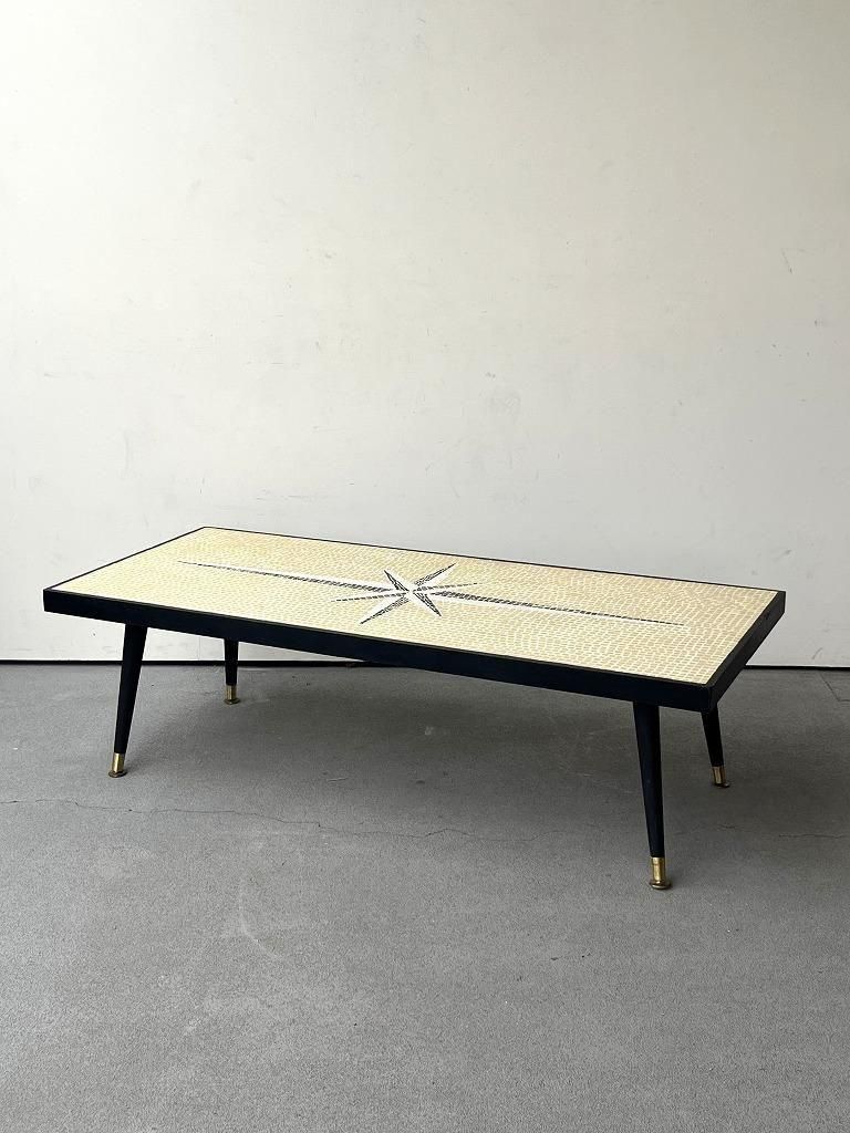 1950's ヴィンテージ タイルトップ ウッド ローテーブル