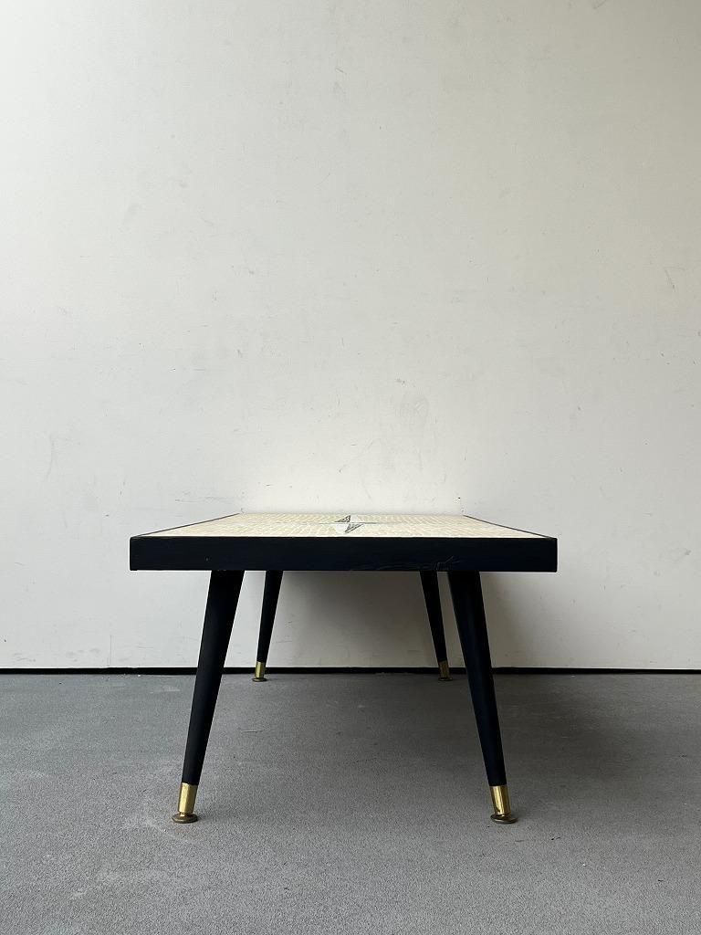 1950's ヴィンテージ タイルトップ ウッド ローテーブル