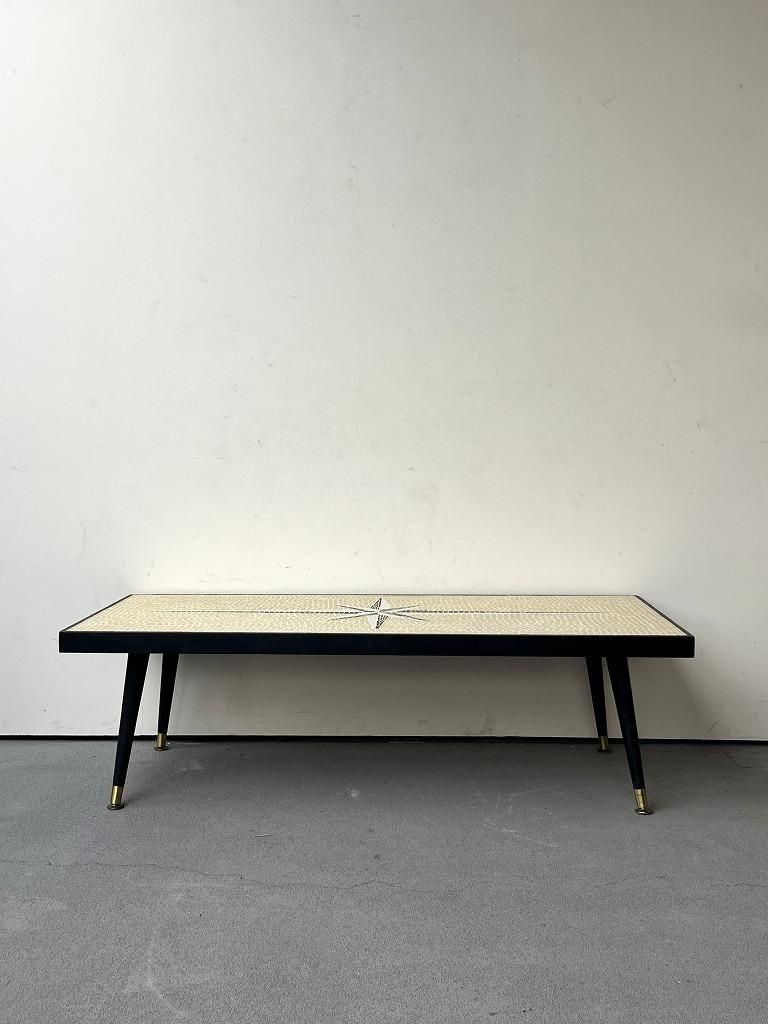 1950's ヴィンテージ タイルトップ ウッド ローテーブル