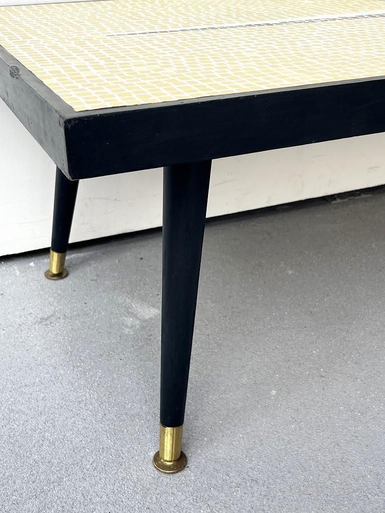 1950's ヴィンテージ タイルトップ ウッド ローテーブル