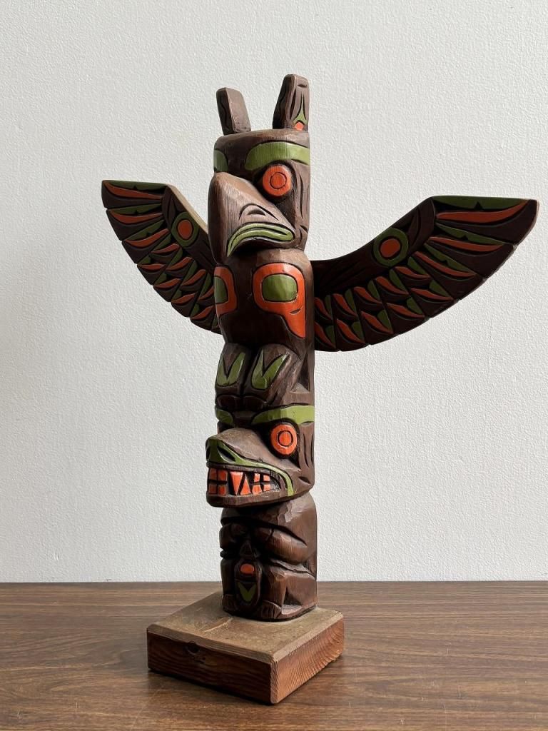 KIANA製 ヴィンテージ ウッド トーテムポール - アンティーク