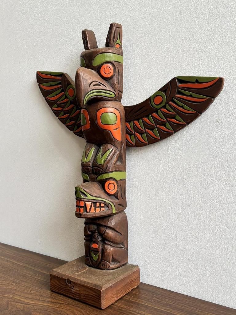 トーテムポール　置物　アメリカ　ヴィンテージ　ビンテージ トーテムポール置物アメリカヴィンテージビンテージ