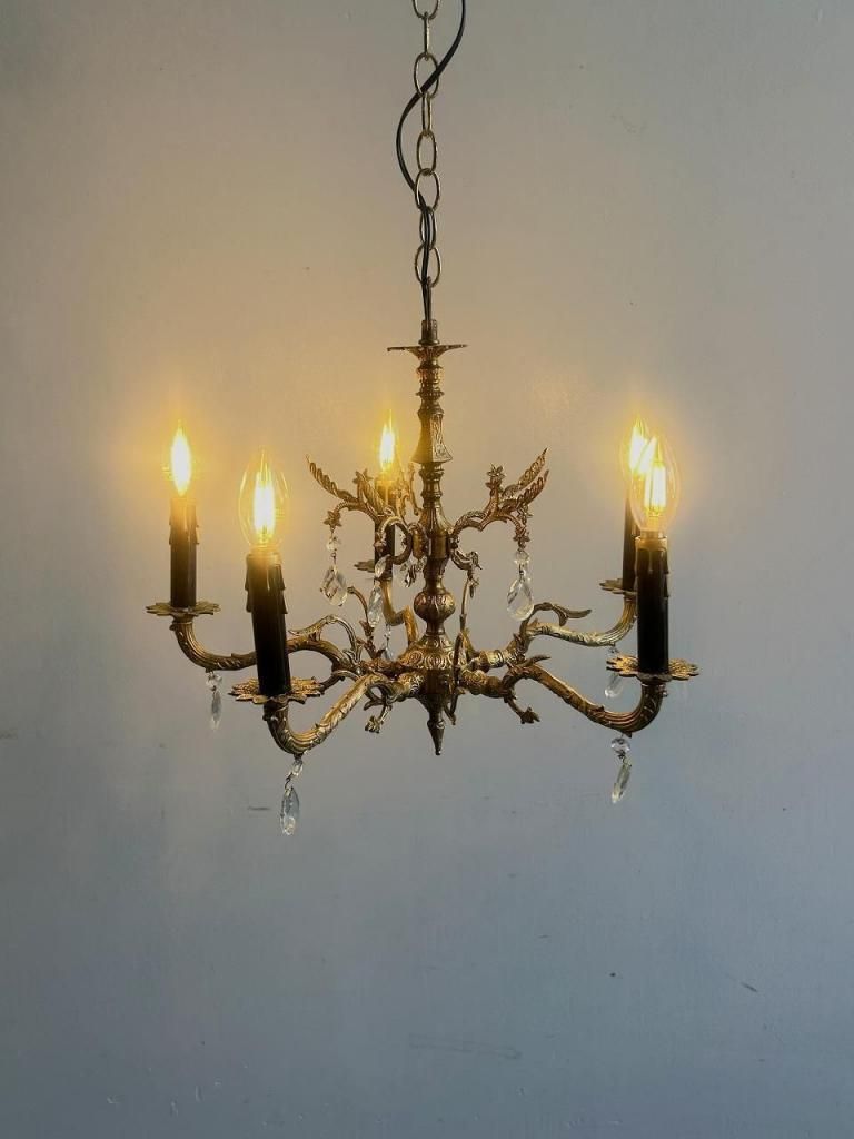 1960's ヴィンテージ スペイン製 5灯 シャンデリア - アンティーク