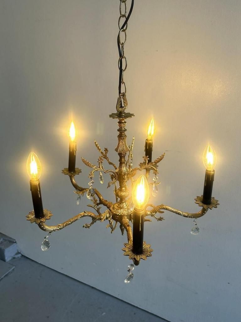 1960's ヴィンテージ スペイン製 5灯 シャンデリア - アンティーク