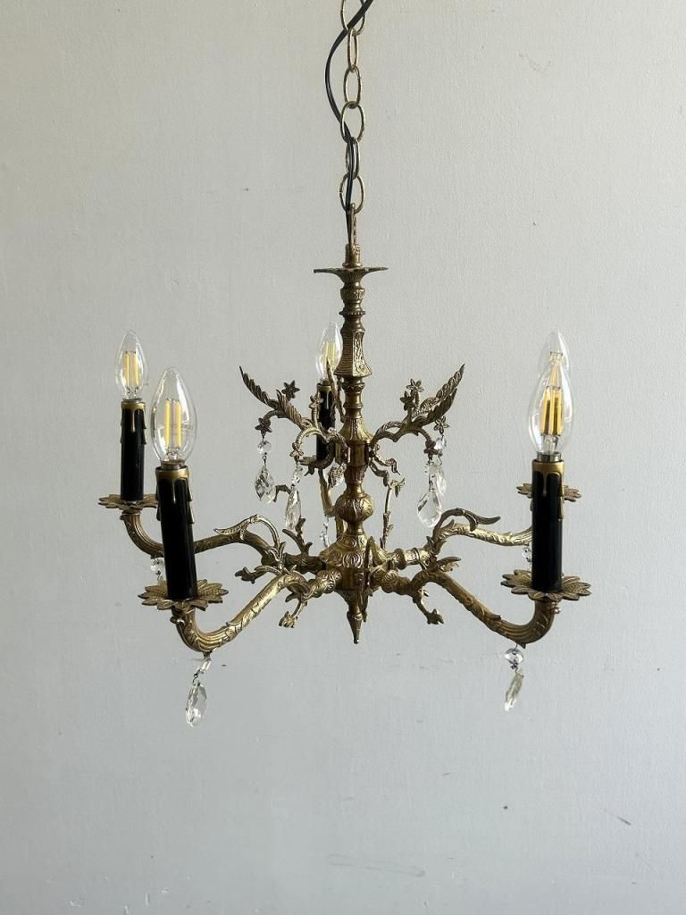 1960's ヴィンテージ スペイン製 5灯 シャンデリア - アンティーク