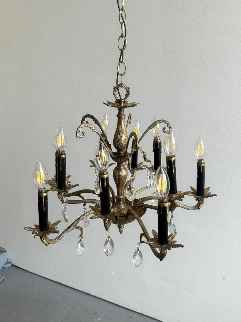 アンティーク 10灯 シャンデリア 1960's ヴィンテージ スペイン製 10灯 シャンデリア - アンティーク