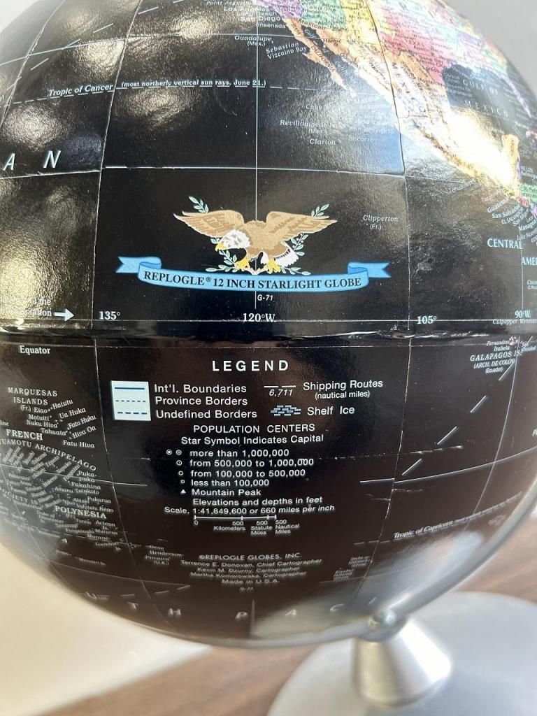 1990's Replogle社製 ブラックオーシャン グローブ / 地球儀