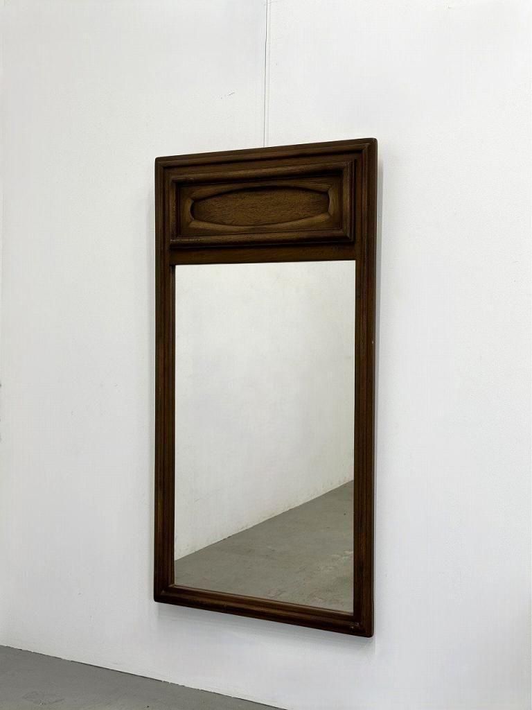 1970-80's ヴィンテージ ウッドフレーム ウォールミラー (1280mm×675mm