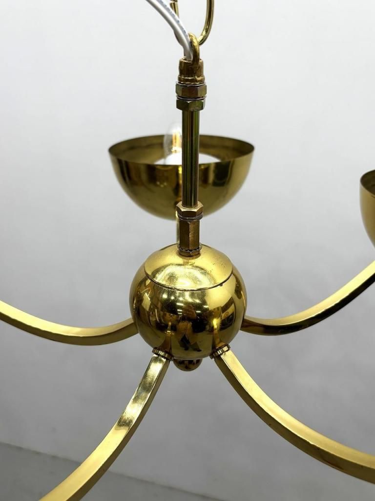 1950's 5灯 ゴールドフレーム モダン シャンデリア - アンティーク