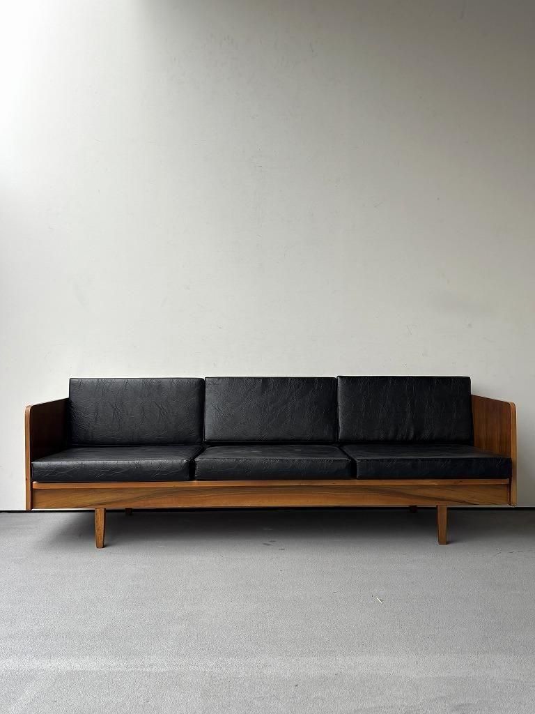 1960's ヴィンテージ ビニールレザー 3シーター ソファ - アンティーク