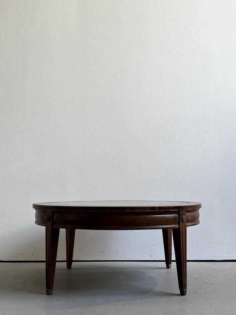 1940's ヴィンテージ ウッド レザートップ ローテーブル