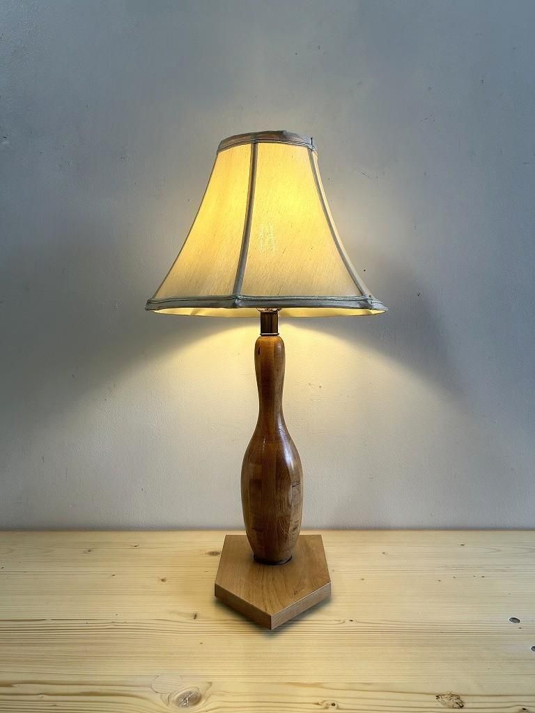 無骨なテーブルライト　ビンテージ USAヴィンテージホブネイルアンバーガラスシェードテーブルライト