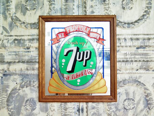 7up セブンアップ バブミラー 当時物 80、90年代アンティーク レトロ