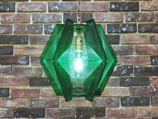 1960-70's ヴィンテージ ストリングス ペンダント ランプ グリーン