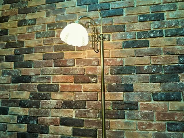 ヴィンテージ フラワーデザイン ガラスシェード フロアランプ