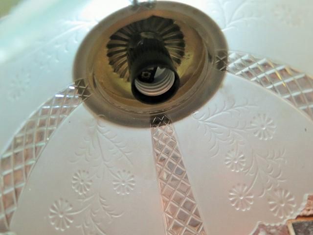 ヴィンテージ フラワーデザイン ガラスシェード フロアランプ