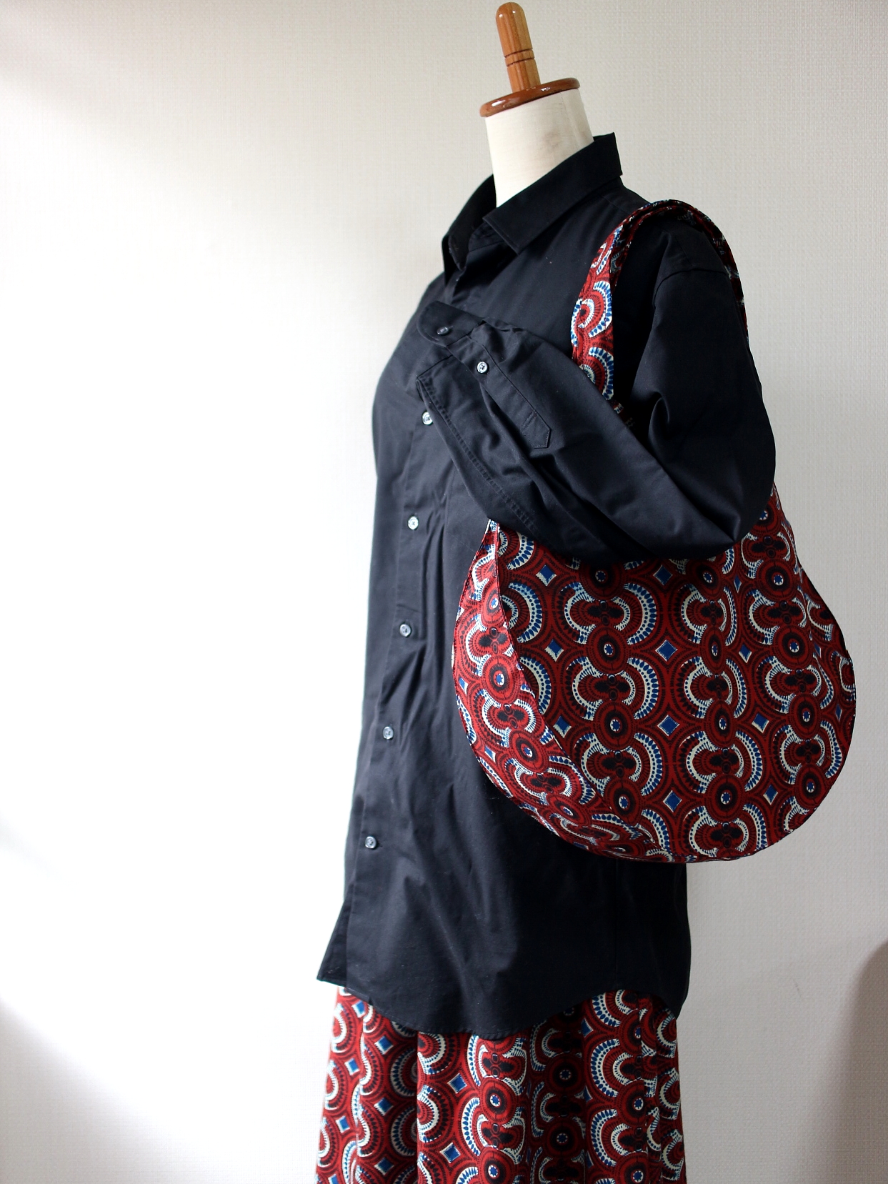 スカート、まんまるバッグ。オーダーメイド/アフリカ雑貨kwaMALOGO