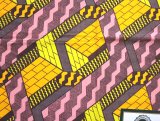 アフリカンワックスプリント (ピンク、黄色) / African wax print