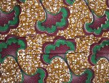 アフリカンワックスプリント (黄土、緑、あずき) / African wax print
