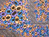 アフリカンワックスプリント (水色、薄紫、サーモンピンク) / African wax print