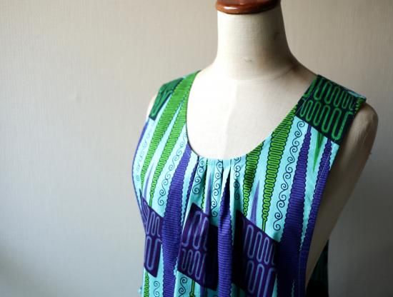 アフリカ布 エプロンドレス アフリカ布 エプロン ドレス 2WAY / African apron dress
