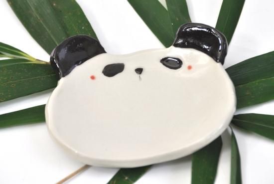 パンダの小皿｜箸置きやパン皿などオリジナル陶器【716雑貨】