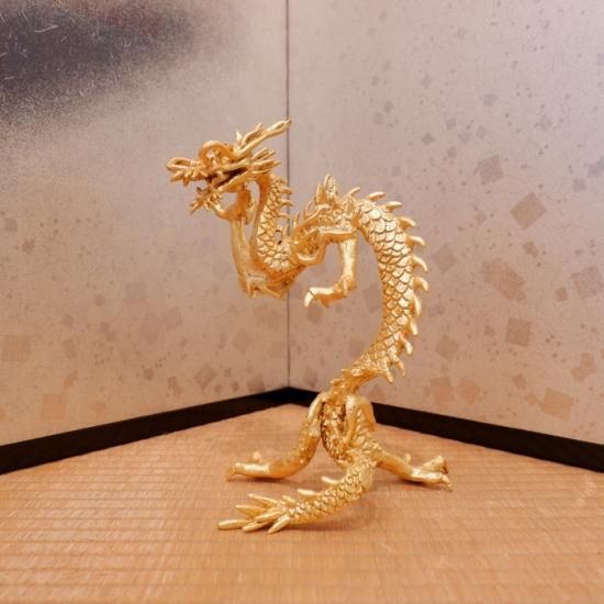 特大 美品 木彫工芸品 祥龍 大迫力 昇り龍／風水 置物 - 工芸品