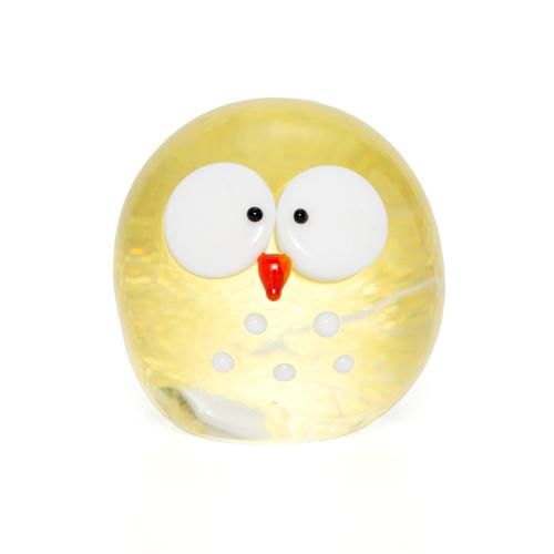 金箔入ガラス置物 親子ふくろう - 金銀箔工芸さくだ ／ 金箔を使用した