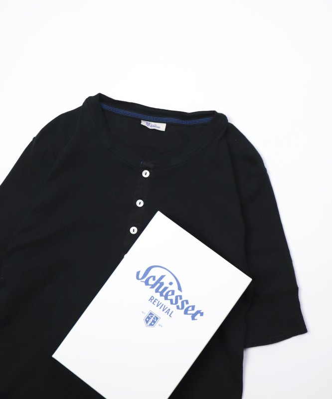 [ Schiesser / シーサー ]コットンフライス ヘンリーネックTシャツ KARL-HEINZ - Domingo Stockyard