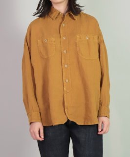 [ OMNIGOD womens / オムニゴッド ]　リネンキャンバス ワイドワークシャツ