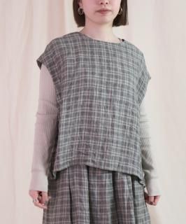 prit / プリット ] リネンコットン 12G片畦編み クルーネック