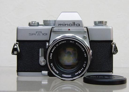 フィルムカメラ minolta SRT101 MC Rokkor-PF 1:1.7 55mm minolta SRT101 / MC ROKKOR-PF 1:1.7 f=55mm 付 - フォト