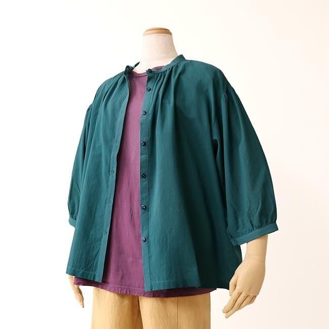 新品未使用 AH アップルハウス 手染め ブラウス モントシャツ 勿忘草 メニシャツ - APPLE HOUSE onlinestore - 婦人服アップルハウス