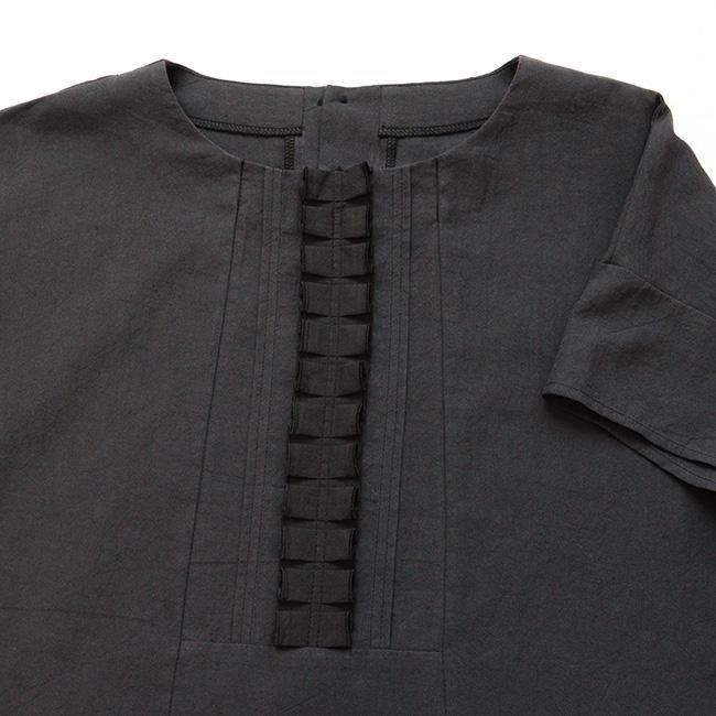 アップルハウス 黒 チュニック 五分丈 ミサンチュニック - APPLE HOUSE onlinestore - 婦人服アップル