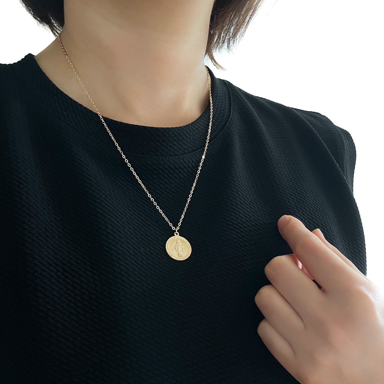 14kgf maria coin choker necklace メダイ - ネックレス