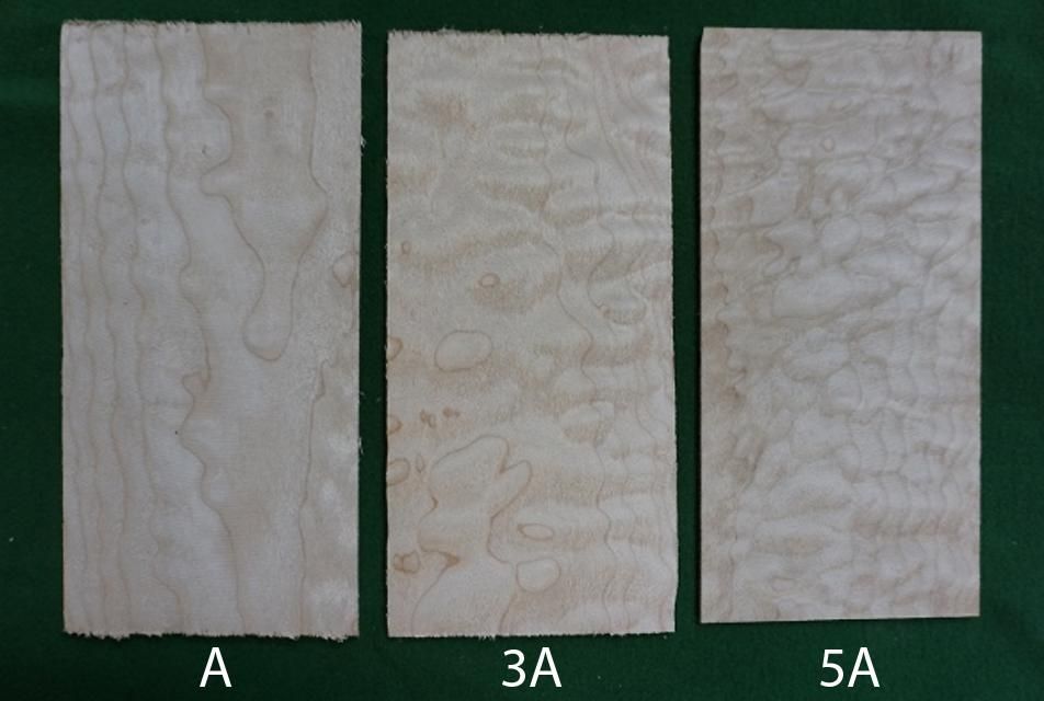 ムク板 ヘッドプレート キルテッドメープル ギター・装飾材