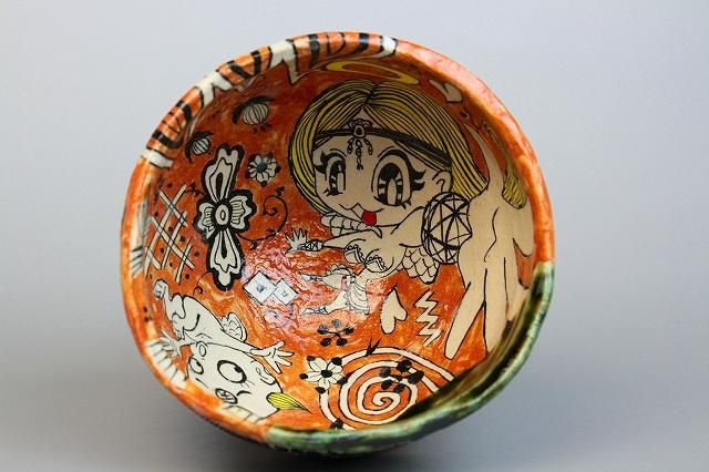 深見文紀 漫画織部茶碗 抹茶茶碗 深見文紀 漫画織部茶碗 抹茶茶碗 - メルカリ