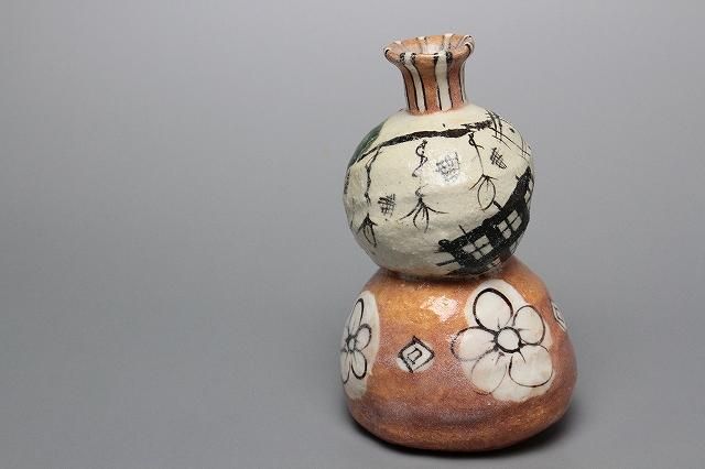 西岡 悠 「 鳴海織部瓢徳利 」 酒器 酒注 - レトロ ＆アート空間 「 古