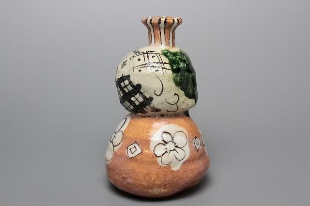 西岡 悠 「 鳴海織部瓢徳利 」 酒器 酒注 - レトロ ＆アート空間 「 古