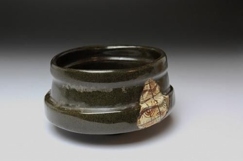 織部黒茶碗 」 茶道具 沓形茶碗 - レトロ ＆アート空間 「 古