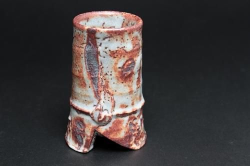 山口 真人 「 鼠志野竹筒杯 」 酒器 猪口 - レトロ ＆アート空間