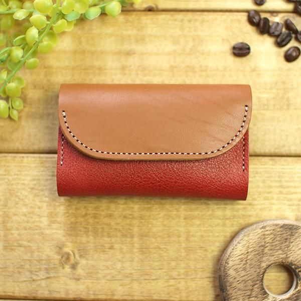 レトロ調　木製カート ツートンカラー本革カードケース / dublin(全12色) - mhd