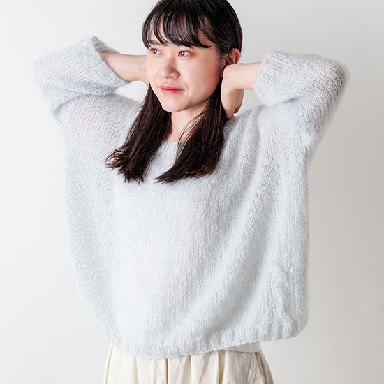 モヘアのシンプルセーター- 編み物キットオンラインショップ・イトコバコ