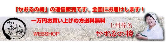 自然豊かな榛名で「梅干し」を通信販売してます、「かおるの梅です」減塩７％で完熟梅干しです。