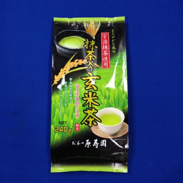 抹茶入り玄米茶　240ｇ - お茶の原寿園