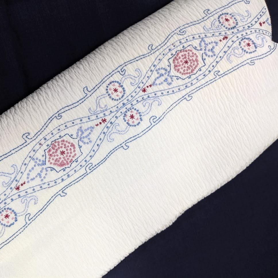 相良刺繍いり 反物 洗い張り 絹 着物工房あかり 相良刺繍いり 反物 洗い張り 絹 着物工房あかり