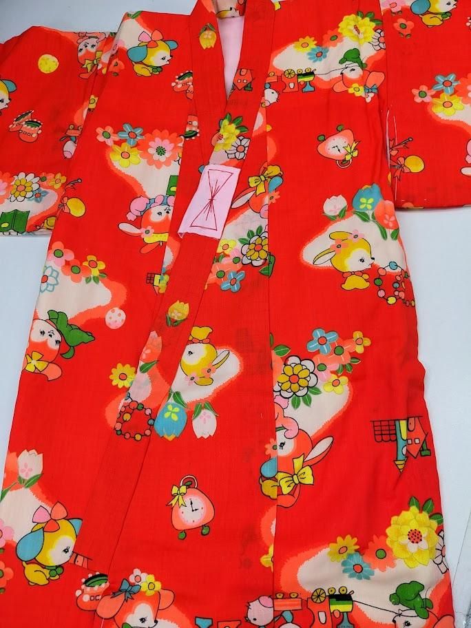 昭和レトロ 犬と乗り物柄 子供着物 －着物工房あかりー