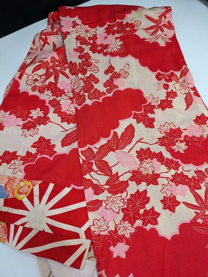 希少素材！ 絽縮緬 リメイク用アンティーク着物 3点セット