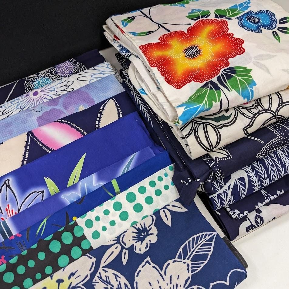 着物まとめ売り綿絣着物6枚リメイク素材