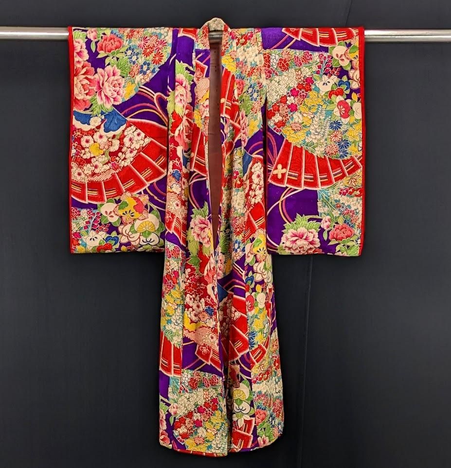 大正ロマン アンティーク着物 女児用七五三 （0-3才用)